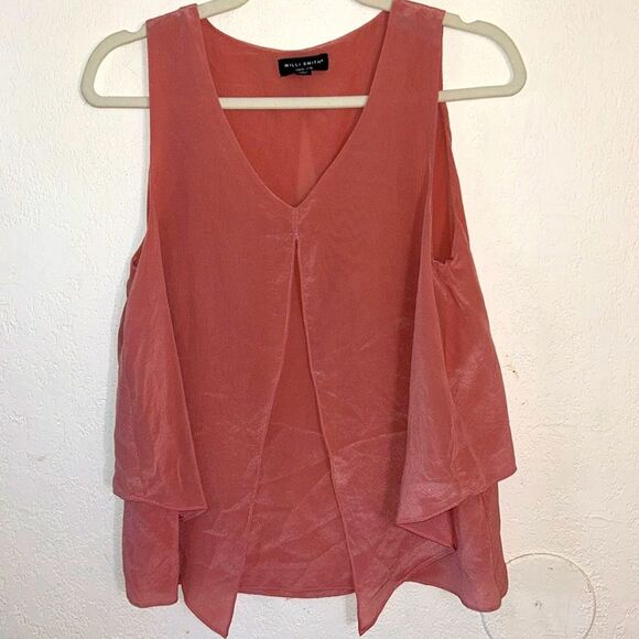 Willi Smith Pink Silk Sleeveless Top Size Small - Picture 1 of 6